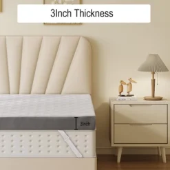 Dyonery 3-inch Super Hard Mattress Surface, Foam Surface Mattress For Extra Support, High-density Foam Mattress, With Removable Cover