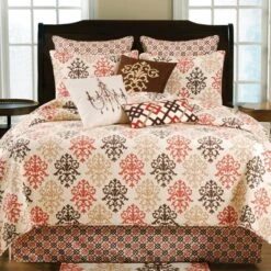 C&F Home Shabby Chic Brown Bed Skirt