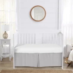 Sweet Jojo Designs Boy Or Girl Gender Neutral Unisex Baby Crib Bed Skirt Collection Solid Grey