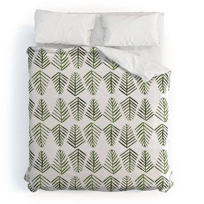 Deny Designs Angela Minca Pine Trees Duvet Cover Set Green 5 Deny Designs Angela Minca Pine Trees Duvet Cover Set Green - Image 3