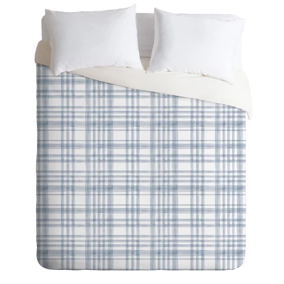 Little Arrow Design Co Winter Watercolor Plaid Duvet Cover Set Blue - Deny Designs 7 Little Arrow Design Co Winter Watercolor Plaid Duvet Cover Set Blue - Deny Designs - Image 5