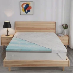 Dyonery 3" Twin Size Extra Firm Mattress Topper With Ice Silk Cover, Premium Cooling Gel+Bamboo High Density Memory Foam, For Pain Relief, 75" X 38" -Comforters Store GUEST 6d35139d c116 4e93 9a28 0e90c1a1693f