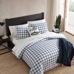 Eddie Bauer Basic Plaid Duvet Set Navy Blue -Comforters Store GUEST 6e0c7f99 a213 47f7 a880 593a5b29896d