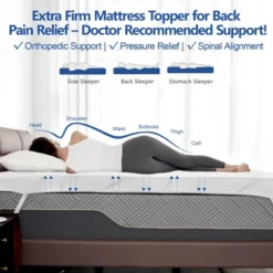 Dyonery 3 Inch Extra Firm Memory Foam Mattress Topper Twin Size Bed Topper With Silk Cover, Premium Cooling Gel