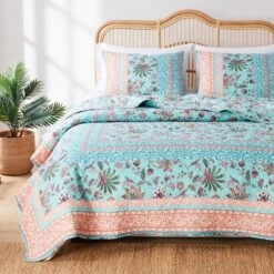 Audrey Quilted Reverible Premium Pillow Sham Turquoise By Barefoot Bungalow -Comforters Store GUEST 6f3363f7 1973 4d3b 8d38 a07d615a7459