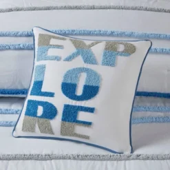 Striped Piper Cotton Comforter Set With Chenille Trim -Comforters Store GUEST 71ca4398 e0ca 49f6 a290 8f41137d42b2