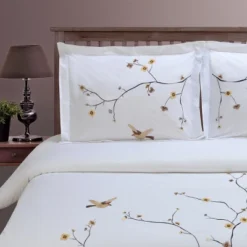 Floral Embroidered Modern Cotton Duvet Cover And Pillow Sham Set By Blue Nile Mills -Comforters Store GUEST 72f93c21 3d04 4f8f b559 c3871374c913