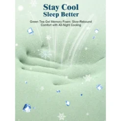 Dyonery 8 Inch Twin Size Extra Firm Memory Foam Mattresses With Tencel Cover, Premier Cooling Green Tea/Gel Bed Mattresses In Box, 75'' X 39'' -Comforters Store GUEST 73c9abc4 dfad 468d af9f 01c49fb7c3fd