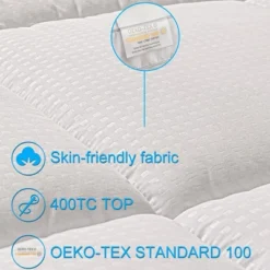 PDTEND White Extra Thick King Mattress Pad - Ventilated Soft Mattress Pads Cover -Comforters Store GUEST 749f7837 0155 4742 8483 99bcee3b426d