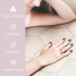 Nestl 100% Waterproof Quilted Mattress Pad Cover, Hypoallergenic Fitted Mattress Protectors, Upto 21-Inch Deep Pocket Fitted Mattress Cover -Comforters Store GUEST 81aea667 914f 4b33 8c84 0a393469cccf