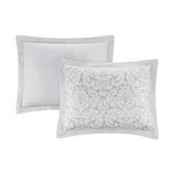 6pc Full/Queen Dashing Damask Comforter Set Gray - Waverly -Comforters Store GUEST 82226b45 b9ac 4204 b563 a78ab7b05e18