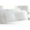 2pk Standard Eyelet Ruffled Sham White - Fresh Ideas: Poplin Texture, Machine Washable, No Fill, Envelope Closure