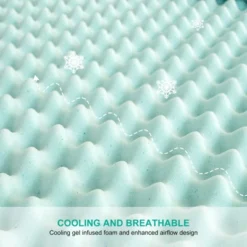 Dyonery Memory Foam Mattress Topper| Egg Crate Gel Infused Cooling Pad For Breathable Comfort And Back Pain Relief -Comforters Store GUEST 87127268 b0c5 4407 a79b 9892f5b8c638