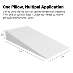 Continental Sleep, Extra Wide Bed Wedge Pillow, Body Support Sponge, Tringle Incline Cushion To Elevate Upper Body, Good For Neck Pain, 40" X 20" X 4" -Comforters Store GUEST 87b8854e c4d6 4edb 9e93 a85d12d9f569