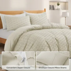 Peace Nest Ultra-Lightweight Microfiber Clipped Duvet Cover Set With Circle Pattern -Comforters Store GUEST 89dd19d0 bd43 4d75 a2d7 932f81485009