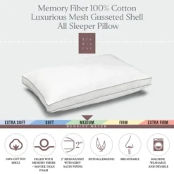 Ella Jayne Cotton Mesh Gusseted Shell Memory Fiber Pillow -Comforters Store GUEST 8d396adc b180 4e41 965d 402fc9e71093