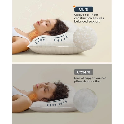 SONGMICS HOME Bed Pillows Standard Size Set Of 2, Down Alternative Hotel Pillow, 20 X 26 Inches, Cloud White 6 SONGMICS HOME Bed Pillows Standard Size Set Of 2, Down Alternative Hotel Pillow, 20 X 26 Inches, Cloud White - Image 4