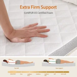 Dyonery 3 Inch Extra Firm Mattress Topper, High-Density Foam Bed Pad With Removable Cover, Pain Relief, CertiPUR-US Certified, -Comforters Store GUEST 90f58f05 d002 4058 99f6 71d26611ed56