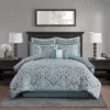 Madison Park 8pc Eilot Jacquard Comforter Set Aqua Green -Comforters Store GUEST 93e895f8 34c6 431b b893 dd87d7238ee1