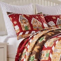 Greenland Home Fashions Gingerbread Lane 2404EKS King Pillow Sham, 20x36Inch