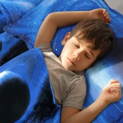 PiccoCasa Polyester Galaxy Sky Cosmos Night Pattern 3D Printed Duvet Cover Set With 2 Pillowcases 3 Pcs Queen Royal Blue -Comforters Store GUEST 9770d5d9 dee2 426f adc4 38aebcb3a704