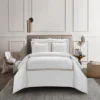 Lewiston 1500 Thread Count Cotton Blend Duvet Cover Set 3 Piece White By Chic Home -Comforters Store GUEST 9ab3419b 84ee 4a0c af77 ccb14bd31878