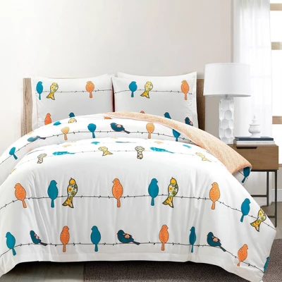 3pc Rowley Birds Cotton Duvet Cover Set - Lush Décor 10 3pc Rowley Birds Cotton Duvet Cover Set - Lush Décor - Image 8