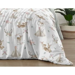 Sweet Jojo Designs Full/Queen Comforter Bedding Set Deer Floral White Taupe And Pink 3pc -Comforters Store GUEST 9bffa28c e798 4404 a7b6 a0184caf1aa7