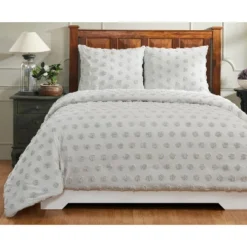 King Athenia Comforter 100% Cotton Tufted Chenille Comforter Set Gray - Better Trends -Comforters Store GUEST 9cb59c17 9820 495d 9611 938c5173e27e