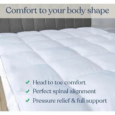 Delara Organic Extra Plush Mattress Pad, Cooling Quilted, Recycled Down Alternative, 20" Deep Pocket, Breathable & Noiseless 4 Delara Organic Extra Plush Mattress Pad, Cooling Quilted, Recycled Down Alternative, 20" Deep Pocket, Breathable & Noiseless - Image 2