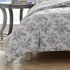 Laura Ashley Annalise Floral 100% Cotton Duvet Cover Bonus Set Gray 14 Laura Ashley Annalise Floral 100% Cotton Duvet Cover Bonus Set Gray -Comforters Store GUEST a2dd3757 463b 473a bfc6 81553b07fd1a