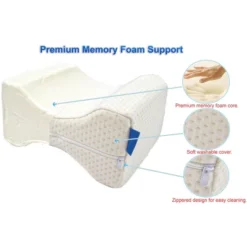 5 Star Super Deals Orthopedic Knee Memory Foam Pillow - Ergonomic Wedge & Lumbar Alignment For Side Sleepers - Washable Soft Cover -Comforters Store GUEST a54aa11a 8025 4b07 b6c1 e7c9adc02440