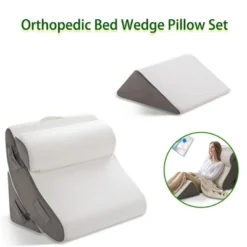 Dyonery 4PCS Wedge Pillow Set For After Surgery, For Back Pain Relief, Recovery, Acid Reflux, Snoring, Body Pillow, Leg, Shoulder Support, White/Grey -Comforters Store GUEST aa73850f e606 489f af15 f71c71a2b9e4