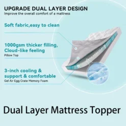 Dyonery 3" Full Size Dual Layer Memory Foam Mattress Egg Crate Firm Cooling Gel Memory Foam&Soft Pillow Top Mattress, Fits 8-21 Inches Deep Pocket 21 Dyonery 3" Full Size Dual Layer Memory Foam Mattress Egg Crate Firm Cooling Gel Memory Foam&Soft Pillow Top Mattress, Fits 8-21 Inches Deep Pocket -Comforters Store GUEST aba0b4dc 6aa5 4778 b8ac e6c4d5e71f44