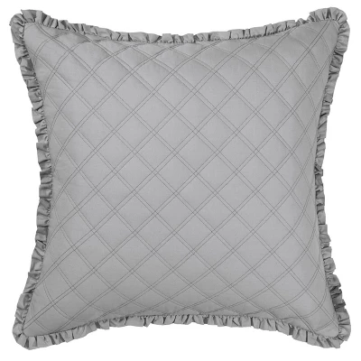 Laura Ashley Annalise Floral 100% Cotton Duvet Cover Bonus Set Gray 8 Laura Ashley Annalise Floral 100% Cotton Duvet Cover Bonus Set Gray - Image 6