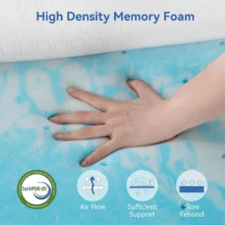 Dyonery Firm & Extra Firm Mattress Topper With Washable Cover, 2-Sides Flippable High-Density Foam Mattress Pad For Back Pain Relief -Comforters Store GUEST ad296c3b 901c 4861 bcde 878541a025b0