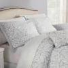 6pc Full/Queen Dashing Damask Comforter Set Gray - Waverly -Comforters Store GUEST ae74c103 c5fe 472a 8663 e91cb8b96c32