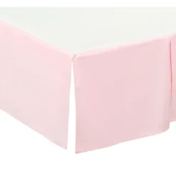 Everyday Kids Light Pink Pleated Crib Skirt – 100% Cotton Dust Ruffle For Baby Girls, Split Corners, 14” Drop – Fits Standard Crib Mattresses -Comforters Store GUEST b0fc6c55 e503 4a79 a3ae cf07442f813f