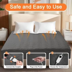 Hyleory Electric Heated Mattress Pad Ellipse Pattern Mattress Pad With Single Remote Control/Remote Dual Controls -Comforters Store GUEST b2e745c7 4c3b 417c 98c8 28d2ba87156b