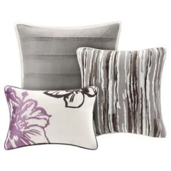 Gray/Purple Jasmine Watercolor Floral Duvet Cover Set 6pc -Comforters Store GUEST b5d271d5 2c6c 4fe2 b0f6 274fc7d4a8f7