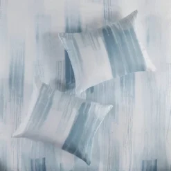 3pc Brush Stroke Oversized Reversible Seersucker Duvet Cover Set Blue - N Natori -Comforters Store GUEST baf9960d df58 47fa bb26 83dc97ece828