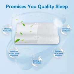 Zibroges Neck Pillow, 3-layer Memory Foam Neck Pillow For Neck Pain, Cool And Breathable, Adjustable Sandwich Pillow