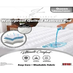 Supreme Living Soft Quilted Waterproof Mattress Pad – Guards Against Spills, Stains, And Allergens