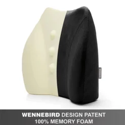 WENNEBIRD Model Q Lumbar Memory Foam Support Pillow To Improve Posture With Raised Side Butterfly Design, Dual Fabric, And Removable Cover, Black -Comforters Store GUEST c2e1e2bc 02c7 4b66 a46d 8752ae0577fa