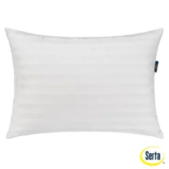 Serta Standard/Queen 2pk Won't Go Flat Pillows White: 300 Thread Count, Cotton Cover, Soft Polyester Fill -Comforters Store GUEST c31a96a9 fbdf 4a37 936d d23941b55989