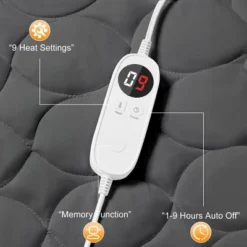 Hyleory Electric Heated Mattress Pad Ellipse Pattern Mattress Pad With Single Remote Control/Remote Dual Controls -Comforters Store GUEST c75103d6 4c92 4421 8549 1d7bf5ff12be