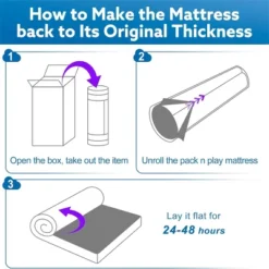 MYKKO Waterproof Pack And Play Mattress Pad , 38"x26" Universal Tri-Fold Foam Crib Mattress | Fits Graco, Baby Trend, Guava Family | Portable -Comforters Store GUEST c8ca33dc 4584 4c32 bdc7 6713f3d09323