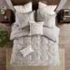 Kumasinova 20" Square Cotton Embroidered Bed Pillows,Couch Pillows With Medallion Design,Decorative Pillows For Bed And Sofa,Grey -Comforters Store GUEST c95f2273 da72 4468 b314 5c5de2c6a549