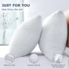 FONTOI Standard Pillow Set Of 2 With Soft Knitted Cover, Breathable For All Sleep Positions, Perfect For Home, Hotel, White, 18.9"*5"*27.6"
