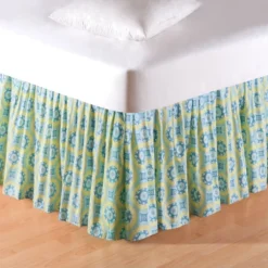 C&F Home Delilah Blue Twin Bed Skirt Drop Length: 18 Inches